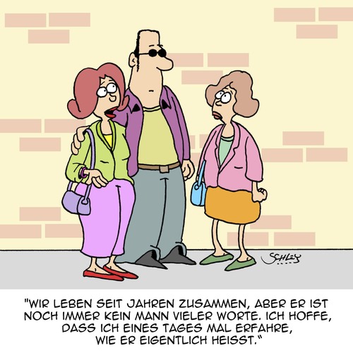 Cartoon: Kann er schon sprechen? (medium) by Karsten Schley tagged liebe,beziehungen,kommunikation,reden,männer,frauen,schweigen,liebe,beziehungen,kommunikation,reden,männer,frauen,schweigen