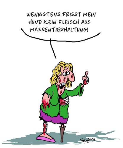 Cartoon: Kein Fleisch! (medium) by Karsten Schley tagged veganer,klimawandel,emissionen,methangas,massentierhaltung,haustiere,gesellschaft,politik,veganer,klimawandel,emissionen,methangas,massentierhaltung,haustiere,gesellschaft,politik