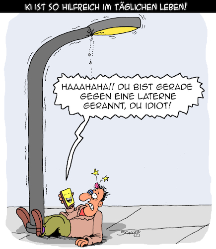 Cartoon: KI ist SO hilfreich!! (medium) by Karsten Schley tagged ki,forschung,technik,fortschritt,menschheit,smartphones,alltag,leben,gesellschaft,ki,forschung,technik,fortschritt,menschheit,smartphones,alltag,leben,gesellschaft