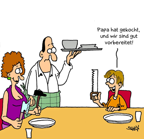 Cartoon: Koch (medium) by Karsten Schley tagged familie,gesellschaft,ernährung,jugend,kinder,eltern,familie,gesellschaft,ernährung,jugend,kinder,eltern