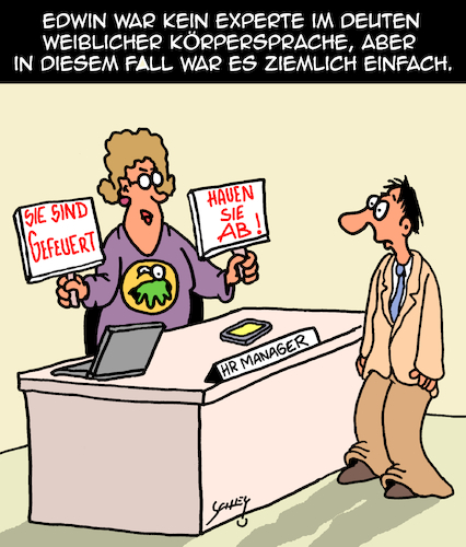 Cartoon: Körpersprache (medium) by Karsten Schley tagged körpersprache,männer,frauen,wirtschaft,jobs,management,arbeitgeber,arbeitnehmer,kommunikation,gesellschaft,körpersprache,männer,frauen,wirtschaft,jobs,management,arbeitgeber,arbeitnehmer,kommunikation,gesellschaft