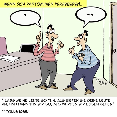 Cartoon: Körpersprache sagt alles (medium) by Karsten Schley tagged kommunikation,verabredungen,business,wirtschaft,pantomimen,arbeit,jobs,kommunikation,verabredungen,business,wirtschaft,pantomimen,arbeit,jobs