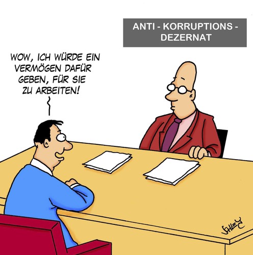 Cartoon: Korruption (medium) by Karsten Schley tagged korruption,kriminalität,wirtschaft,wirtschaftskriminalität,arbeitgeber,arbeitnehmer,business,gesellschaft,korruption,kriminalität,wirtschaft,wirtschaftskriminalität,arbeitgeber,arbeitnehmer,business,gesellschaft