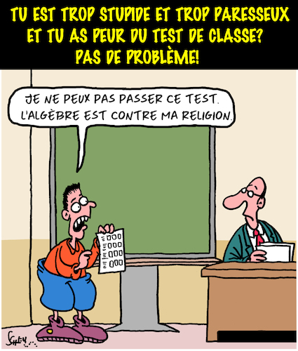 Cartoon: La peur... (medium) by Karsten Schley tagged ecole,education,professeurs,diligence,paresse,religion,ecole,education,professeurs,diligence,paresse,religion