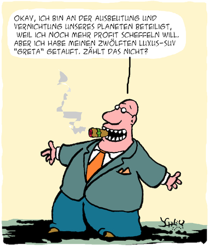 Cartoon: Luxus (medium) by Karsten Schley tagged ausbeutung,umweltzerstörung,klimawandel,geld,profite,kapitalismus,greta,thunberg,unternehmer,wirtschaft,gesellschaft,ausbeutung,umweltzerstörung,klimawandel,geld,profite,kapitalismus,greta,thunberg,unternehmer,wirtschaft,gesellschaft