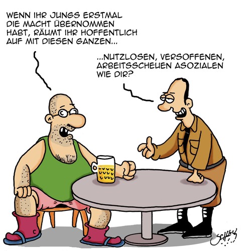 Cartoon: Machtergreifung (medium) by Karsten Schley tagged rechtsextremismus,rechtsparteien,demokratie,machtergreifung,politik,populismus,faschismus,rechtsextremismus,rechtsparteien,demokratie,machtergreifung,politik,populismus,faschismus