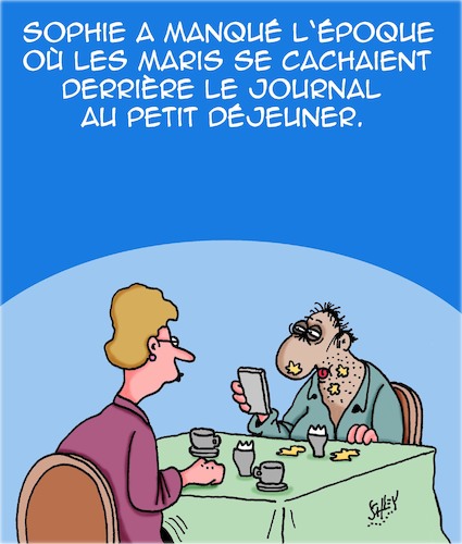 Cartoon: Maris (medium) by Karsten Schley tagged mariage,amour,famille,femmes,hommes,journales,technologie,histoire,mariage,amour,famille,femmes,hommes,journales,technologie,histoire