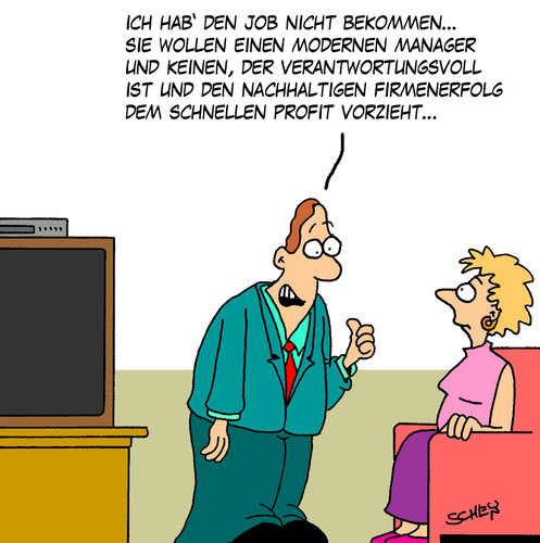 Cartoon: Moderner Manager (medium) by Karsten Schley tagged wirtschaft,gesellschaft,geld,profit,unternehmen,manager,management,nachhaltigkeit,wirtschaft,gesellschaft,geld,unternehmen,manager,management,nachhaltigkeit,job,arbeit,karriere,beruf,arbeitslosigkeit,arbeitslos,arbeitgeber,arbeitenehmer