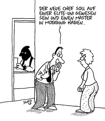 Cartoon: Neuer Boss (medium) by Karsten Schley tagged arbeit,arbeitgeber,arbeitnehmer,universitäten,ausbildung,mobbing,büro,management,wirtschaft,business,gesellschaft,arbeit,arbeitgeber,arbeitnehmer,universitäten,ausbildung,mobbing,büro,management,wirtschaft,business,gesellschaft