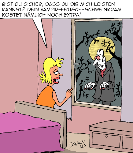 Cartoon: Nicht billig (medium) by Karsten Schley tagged vampire,fetische,prostitution,preise,mythen,legenden,literatur,horror,filme,medien,unterhaltung,vampire,fetische,sex,prostitution,preise,mythen,legenden,literatur,horror,filme,medien,unterhaltung