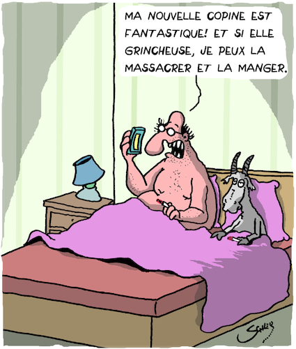 Cartoon: Nouvelle Copine (medium) by Karsten Schley tagged amour,copines,manger,hommes,femmes,relations,amoureuses,humeurs,amour,copines,manger,hommes,femmes,relations,amoureuses,humeurs