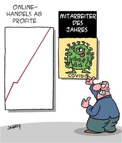 Cartoon: Onlinehandel (medium) by Karsten Schley tagged onlinehandel,wirtschaft,business,profite,umsätze,jobs,corona,kunden,einzelhandel,soziales,lockdown,gesellschaft,onlinehandel,wirtschaft,business,profite,umsätze,jobs,corona,kunden,einzelhandel,soziales,lockdown,gesellschaft