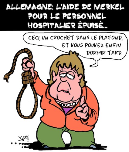 Cartoon: Personnel Hospitalier (medium) by Karsten Schley tagged allemagne,sante,gouvernement,merkel,politique,covid19,hopitaux,infirmieres,aidants,societe,allemagne,sante,gouvernement,merkel,politique,covid19,hopitaux,infirmieres,aidants,societe