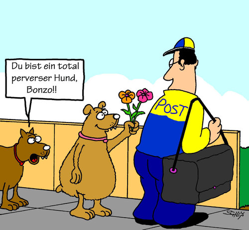 Cartoon: Perverser Hund (medium) by Karsten Schley tagged tiere,hunde,post,kommunikation,natur,pflanzen,liebe,tiere,hunde,post,kommunikation,natur,pflanzen,liebe