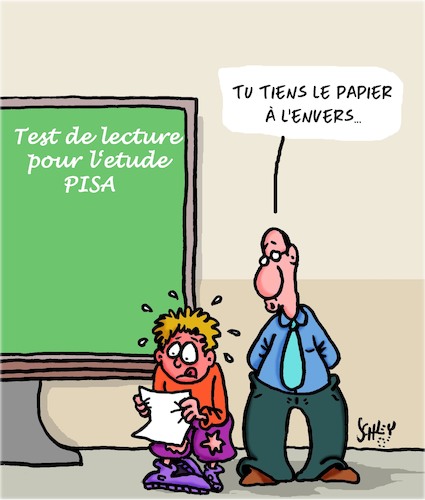 Cartoon: PISA (medium) by Karsten Schley tagged pisa,ecole,education,politique,etudiants,pisa,ecole,education,politique,etudiants
