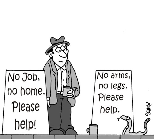 Cartoon: Please help (medium) by Karsten Schley tagged money,jobs,business,unemployment,economy