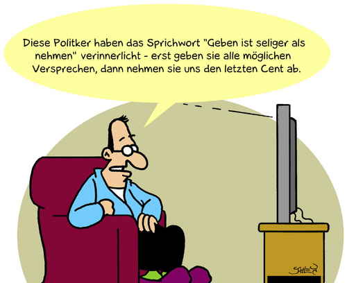 Cartoon: Politiker (medium) by Karsten Schley tagged arbeit,arbeitslosigkeit,politik,politiker,sozialpolitik,arbeitslosengeld,geld,gesellschaft,wirtschaft,wirtschaftskrise,wohlfahrt,sozialleistungen,arbeit,arbeitslosigkeit,arbeitslosengeld,geld,gesellschaft,wirtschaft,wirtschaftskrise