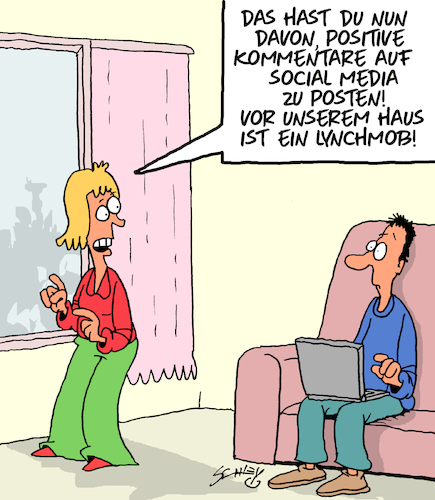 Cartoon: Positiv (medium) by Karsten Schley tagged kommentare,misanthropen,hass,politik,demokratie,internet,social,media,kommentare,misanthropen,hass,politik,demokratie,internet,social,media