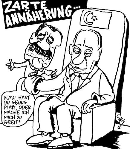 Cartoon: Putin und Erdogan (medium) by Karsten Schley tagged wahlen,autokraten,krieg,werte,russland,türkei,europa,loyalität,politik,wahlen,autokraten,krieg,werte,russland,türkei,europa,loyalität,politik