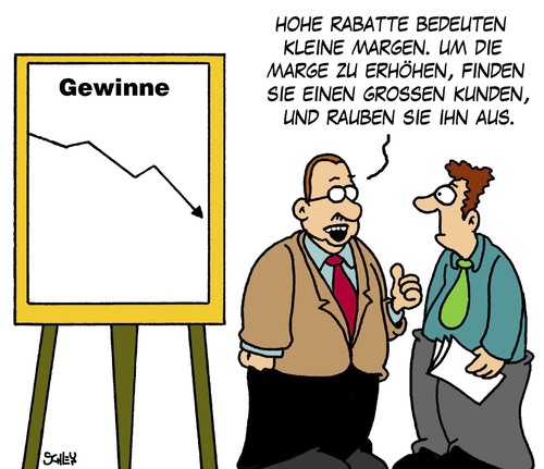 Cartoon: Rabatte (medium) by Karsten Schley tagged geld,absatz,kunden,marketing,verkäufer,verkaufen,wirtschaft,business,umsatz,marge,gewinne,gewinne,marge,umsatz,business,wirtschaft,verkaufen,marketing,verkäufer,geld,absatz