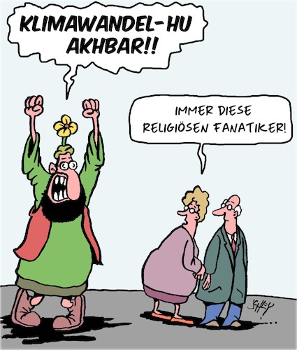 Cartoon: Religiöse Fanatiker (medium) by Karsten Schley tagged klima,fanatismus,wissenschaft,religion,politik,aberglaube,hysterie,gesellschaft,steuern,wirtschaft,deutschland,klima,fanatismus,wissenschaft,religion,politik,aberglaube,hysterie,gesellschaft,steuern,wirtschaft,deutschland