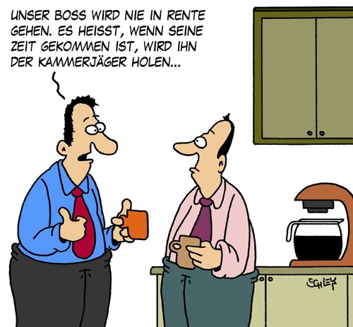 Cartoon: Rente (medium) by Karsten Schley tagged arbeit,jobs,arbeitnehmer,arbeitgeber,vorgesetzte,rente,pension,arbeitgeber,arbeitnehmer,arbeit,jobs,vorgesetzte,pension,rente