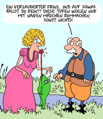 Cartoon: Rummachen (medium) by Karsten Schley tagged märchen,prinzen,filme,literatur,männer,frauen,gesellschaft,märchen,prinzen,filme,literatur,männer,frauen,sex,gesellschaft