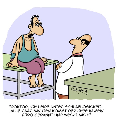 Cartoon: Schlaflos (medium) by Karsten Schley tagged schlaflosigkeit,gesundheit,ärzte,patienten,bsuiness,wirtschaft,industrie,büro,arbeit,arbeitgeber,arbeutnehmer,schlaflosigkeit,gesundheit,ärzte,patienten,bsuiness,wirtschaft,industrie,büro,arbeit,arbeitgeber,arbeutnehmer