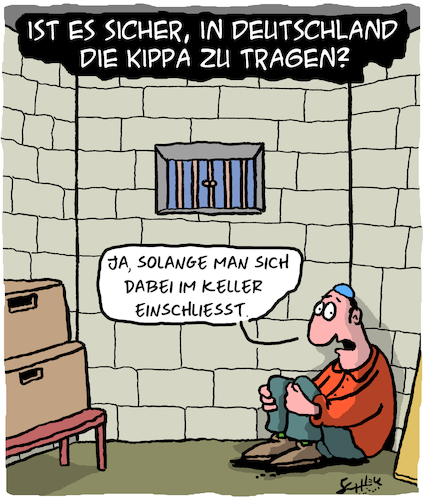 Cartoon: Sicher... (medium) by Karsten Schley tagged antisemitismus,juden,rassismus,hass,europa,geschichte,politik,deutschland,antisemitismus,juden,rassismus,hass,europa,geschichte,politik,deutschland