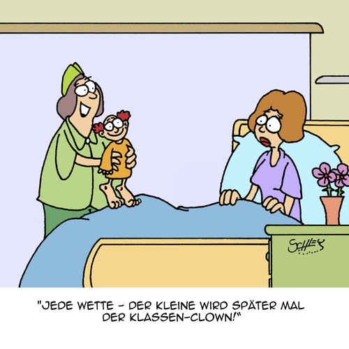 Cartoon: Später mal... (medium) by Karsten Schley tagged kinder,schüler,babies,eltern,kleinkinder,zukunft,schule,erziehung,vererbung,familie,genetik,kinder,schüler,babies,eltern,kleinkinder,zukunft,schule,erziehung,vererbung,familie,genetik