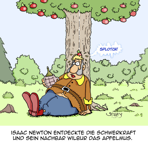 Cartoon: Sternstunden der Geschichte... (medium) by Karsten Schley tagged entdeckungen,historisches,geschichte,physik,wissenschaft,forschung,wissenschaftler,natur,naturgesetze,nachbarn,nachbarschaft,entdeckungen,historisches,geschichte,physik,wissenschaft,forschung,wissenschaftler,natur,naturgesetze,nachbarn,nachbarschaft