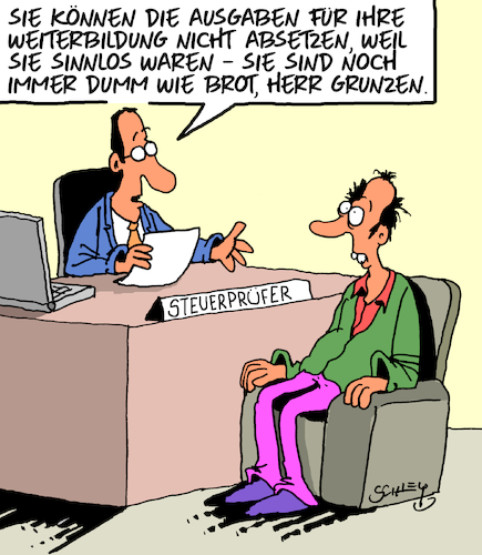 Cartoon: Steuerlich absetzbar (medium) by Karsten Schley tagged steuern,abschreibungen,bildung,weiterbildung,steuerprüfung,finanzamt,geld,erstattung,fiskalpolitik,steuergesetze,gesellschaft,steuern,abschreibungen,bildung,weiterbildung,steuerprüfung,finanzamt,geld,erstattung,fiskalpolitik,steuergesetze,gesellschaft