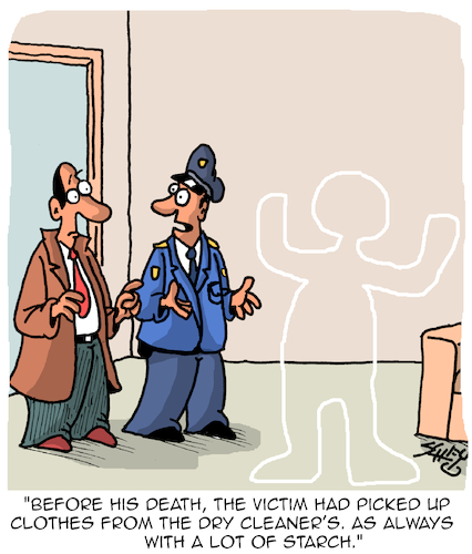 Cartoon: The Victim (medium) by Karsten Schley tagged crime,murder,victims,police,clothes,fashion,death,social,issues,crime,murder,victims,police,clothes,fashion,death,social,issues