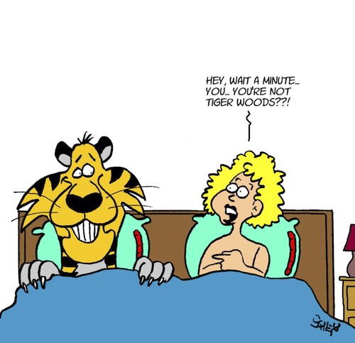 Cartoon: Tiger (medium) by Karsten Schley tagged women,men,celebs,animals