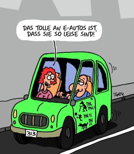 Cartoon: Tolle E-Autos!! (medium) by Karsten Schley tagged elektromobilität,elektroautos,strom,stromversorgung,unfälle,senioren,kinder,tiere,verkehr,verbrennerverbot,verbotspolitik,gesellschaft,elektromobilität,elektroautos,strom,stromversorgung,unfälle,senioren,kinder,tiere,verkehr,verbrennerverbot,verbotspolitik,gesellschaft