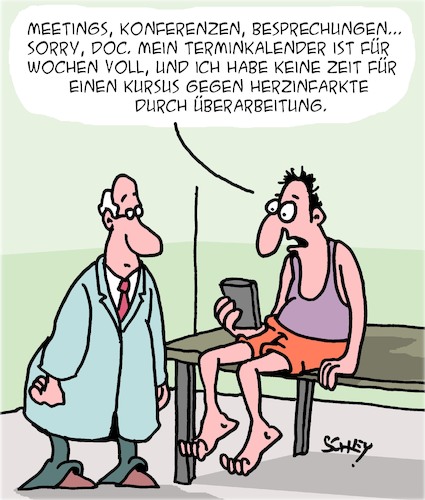 Cartoon: Überarbeitung (medium) by Karsten Schley tagged ärzte,patienten,wirtschaft,termine,überarbeitung,herzinfarkte,jobs,business,karriere,gesellschaft,ärzte,patienten,wirtschaft,termine,überarbeitung,herzinfarkte,jobs,business,karriere,gesellschaft