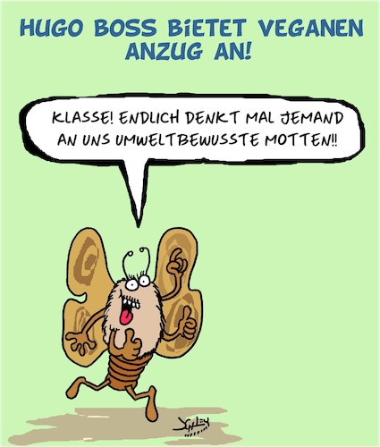 Cartoon: Veganer Anzug (medium) by Karsten Schley tagged kleidung,industrie,umwelt,wirtschaft,business,anzüge,mode,kleidung,industrie,umwelt,wirtschaft,business,anzüge,mode