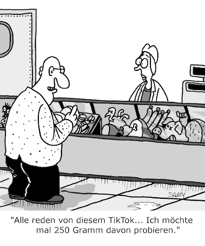 Cartoon: Versuch macht klug (medium) by Karsten Schley tagged tiktok,internet,computer,smartphone,videos,kommunikation,jugend,alter,senioren,ernährung,medien,technik,gesellschaft,tiktok,internet,computer,smartphone,videos,kommunikation,jugend,alter,senioren,ernährung,medien,technik,gesellschaft