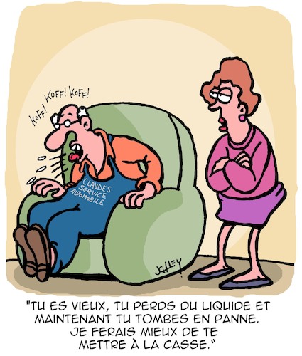 Cartoon: Vieux et pourri (medium) by Karsten Schley tagged age,amour,mariage,hommes,femmes,relations,voitures,technologie,maladies,age,amour,mariage,hommes,femmes,relations,voitures,technologie,maladies