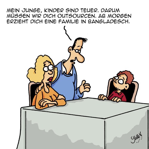 Cartoon: Voll teuer (medium) by Karsten Schley tagged erziehung,kinder,familien,erziehungskosten,geld,soziales,gesellschaft,outsourcing,wirtschaft,business,erziehung,kinder,familien,erziehungskosten,geld,soziales,gesellschaft,outsourcing,wirtschaft,business