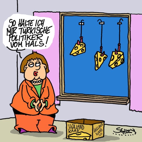 Cartoon: Vom Hals (medium) by Karsten Schley tagged merkel,erdogan,politiker,wahlkampf,deutschland,türkei,demokratie,politik,europa,eu,niederlande,käse,merkel,erdogan,politiker,wahlkampf,deutschland,türkei,demokratie,politik,europa,eu,niederlande,käse