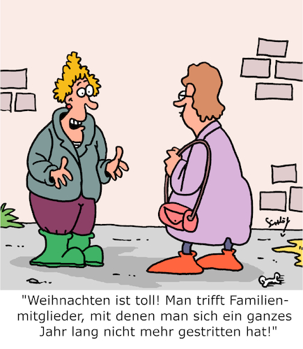 Cartoon: Weihnachten ist toll! (medium) by Karsten Schley tagged weihnachten,familie,glück,freude,streit,feiertage,religion,geschenke,essen,trinken,christentum,weihnachten,familie,glück,freude,streit,feiertage,religion,geschenke,essen,trinken,christentum