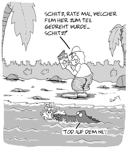 Cartoon: Welcher Film (medium) by Karsten Schley tagged filme,kino,medien,streaming,tv,krimi,urlaub,reisen,tiere,gesellschaft,filme,kino,medien,streaming,tv,krimi,urlaub,reisen,tiere,gesellschaft