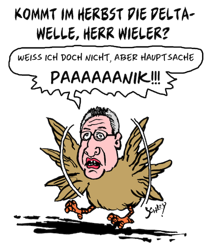 Cartoon: Wieler Delta Panik! (medium) by Karsten Schley tagged coronavirus,deltavariante,wieler,rki,panikmache,bürgerrechte,politik,gesundheit,medien,gesellschaft,deutschland,coronavirus,deltavariante,wieler,rki,panikmache,bürgerrechte,politik,gesundheit,medien,gesellschaft,deutschland