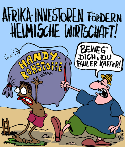 Cartoon: Wirtschaftshilfe (medium) by Karsten Schley tagged afrika,wirtschaft,ausbeutung,kapitalismus,resourcen,raubbau,menschenrechte,versklavung,dumpinglöhne,arbeitssicherheit,rohstoffe,spekulanten,profite,politik,afrika,wirtschaft,ausbeutung,kapitalismus,resourcen,raubbau,menschenrechte,versklavung,dumpinglöhne,arbeitssicherheit,rohstoffe,spekulanten,profite,politik