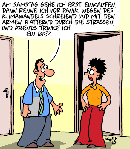 Cartoon: Wochenende (medium) by Karsten Schley tagged büro,arbeit,wirtschaft,wochenende,einkaufen,bier,klimawandel,panik,klimahysterie,mode,politik,medien,gesellschaft,büro,arbeit,wirtschaft,wochenende,einkaufen,bier,klimawandel,panik,klimahysterie,mode,politik,medien,gesellschaft