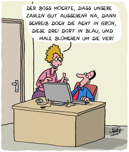 Cartoon: Zahlen! (medium) by Karsten Schley tagged business,wirtschaft,büro,reportings,bilanzen,kennzahlen,kapitalismus,buchhaltung,statistik,profite,arbeitgeber,arbeitnehmer,business,wirtschaft,büro,reportings,bilanzen,kennzahlen,kapitalismus,buchhaltung,statistik,profite,arbeitgeber,arbeitnehmer