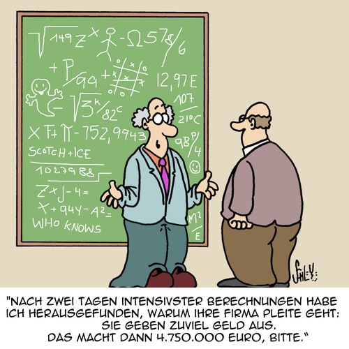 Cartoon: Zahlen lügen nicht! (medium) by Karsten Schley tagged umsatz,wirtschaft,business,ertrag,gewinne,pleite,konkurs,kalkulation,experten,geld,ausgaben,schulden,umsatz,wirtschaft,business,ertrag,gewinne,pleite,konkurs,kalkulation,experten,geld,ausgaben,schulden