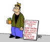 Cartoon: Asozial! (small) by Karsten Schley tagged geld,armut,sozialhilfe,spenden,sozial,gesellschaft,arbeit,arbeitslosigkeit,faulheit,wirtschaft