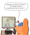 Cartoon: Dangereux!! (small) by Karsten Schley tagged coronavirus,medias,television,hysterie,sante,medical,masques